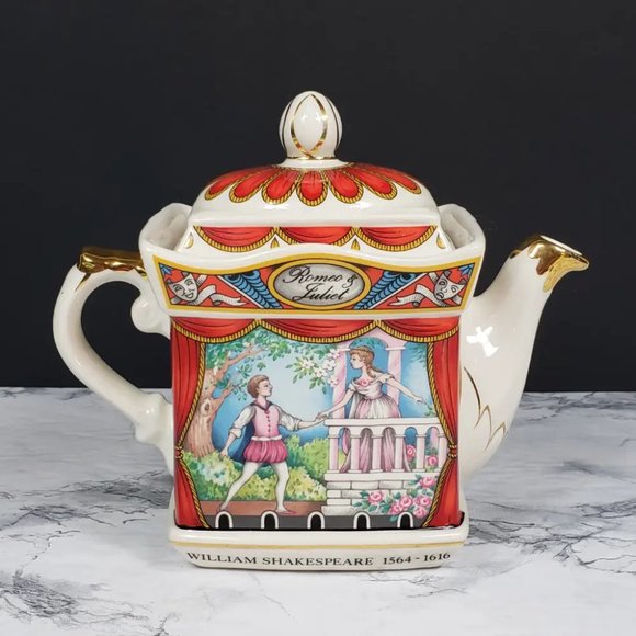 Sadler Romeo Juliette Teapot Shakespear Vintage - Picture 1 of 11